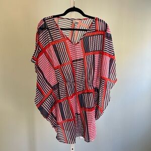 Sheer Geometric Tunic Beach Coverup